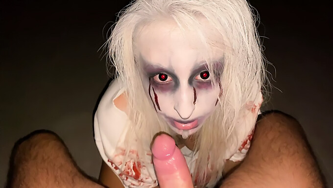 German Girlfriend Craves Sperm In A Scary Halloween-Themed Video